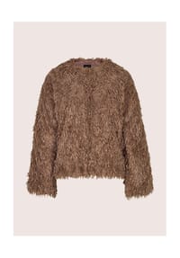 MADELEINE - Festliche Jacke in Feder-Optik - marine