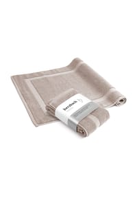 herzbach home - Badvorleger Spa 50x80 cm 2er Set, 1000g/m², Premium-Qualität, 100% Baumwolle, mit Bordüre - Anthrazit