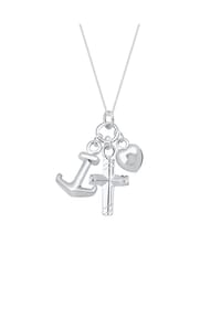 elli. - Halskette Kreuz Herz Anker Glaube Liebe 925 Sterling Silber - Gold
