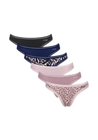 sloggi - Damen Strings, 6er Pack - GO Crush String C6P, Unterhose, Stretch-Baumwolle - Blau