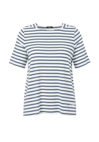 frapp - T-Shirt aus Viskose-Jersey - petrol / offwhite