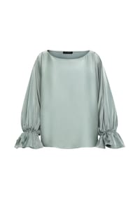 BETTY BARCLAY - Satin-Bluse mit U-Boot-Ausschnitt - Chinois Green