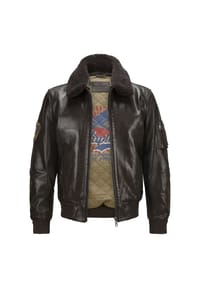 Milestone - Jacke MSTom mit „Aviator Print“ - Dunkelbraun