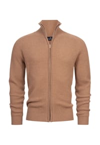 KRONSTADT - Strickjacke KSDorsey zip cardigan knit - Lt Grey Mix