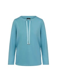 GOLDNER - Kurzgröße:  Sweatshirt mit U-Boot-Ausschnitt - türkis