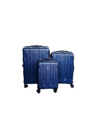 ALMINA® - Reisekofferset 3-teilig, Hartschale, 360° Rollen und Innenaufteilung - Dunkelblau 3-tlg
