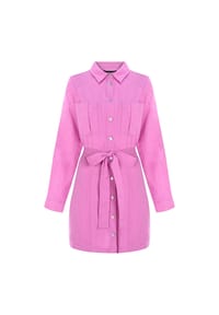 freshlions - Hemdkleid Belinda mit praktischem Bindeband - marine