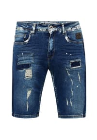 RUSTY NEAL - Jeansshorts Navito mit coolen Used-Details - Blau