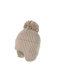 maximo® - MINI-Mütze, Umschlag, Pompon Ohrenteil - aztecmeliert