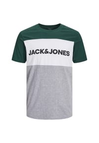 JACK & JONES - T-Shirt Logo Blocking Kurzarmshirt - Pine Grove