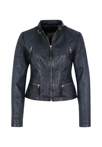 7eleven - Lederjacke Sydney mit taillierter Passform - navy