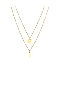 elli. - Halskette 2-Lagig Layer Kreis Stab Geo 925 Silber - Gold