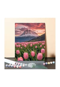 ARTNANAS - ARTNANAS DIY Malen nach Zahlen Set-"Tulpen vor dem Berg" ohne Rahmen in 40*50CM - 
