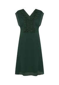 zero - Chiffonkleid mit Plissee - Green Forest