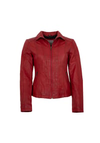 7eleven - Damen Lederjacke Lammnappa rot - rot