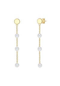 GLANZSTÜCKE MÜNCHEN - Damen Ohrringe aus 925/- Sterling Silber in Gelbgold mit Süßwasser-Zuchtperle - gelbgold