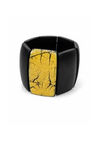 collezione alessandro® - Armband Crackle elastisch, handgearbeitet, jedes Stück ein Unikat - gelb