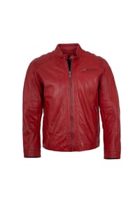 JILANI - Herren Lederjacke Lammnappa rot - rot