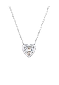 elli. - Halskette Herz Love Anhänger Zirkonia Kristall 925 Silber - Gold