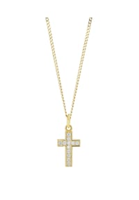 Adelia's Cross Collection - Anhänger – Kreuz Kreuzanhänger aus 925 Silber mit Zirkonia - gold