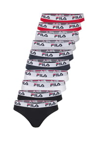 FILA - Brazilian-Slip Logo 10er-Pack mit elastischem Bund und Markenlogo - Black-White