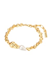 YOKOAMii - Damen Armband aus Metall-Legierung in Gelbgold mit Muschelkernperle - gelbgold