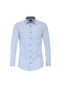 Venti - Herren Businesshemd uni Body Fit - Dunkelblau