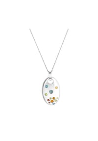 zeeme GEMSTONES - Halskette 925/- Sterling Silber 12 Topas - weiß