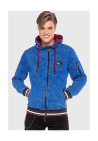 CIPO & BAXX® - Sweatjacken mit coolem Allover-Muster - BLACK