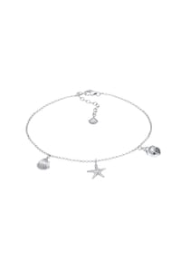 elli. - Fußschmuck Elli Fußschmuck Muschel Seestern Anhänger Strand 925 Silber - Silber