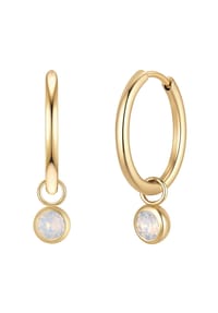 GLANZSTÜCKE MÜNCHEN - Creolen Edelstahl gelbgold Kristalle von Swarovski Opal - gelbgold