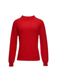 s.Oliver BLACK LABEL - Strickpullover, Stehkragen, für Damen - 3355  RED