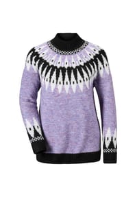 GOLDNER - Kurzgröße:  Norweger-Pullover mit Schurwolle - opalflieder / gemustert