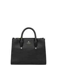 AIGNER IVY - Henkeltasche, Leder, Emblem, für Damen - 0002 BLACK/GOLD