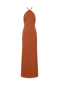 MODA MINX - Abendkleid Kiki Long Dress mit angesagtem Neckholder-Design - brown