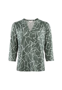 STOOKER® - MARIE  PRINT Damen Shirt 3/4-Arm - blue abstract aop