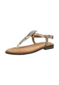 LAZAMANI - Leder/Textil Zehensteg AYLA SNAKE - Beige