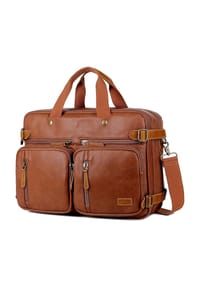 MANIKE - Herren Aktentasche Rucksack aus PU-Leder - Braun