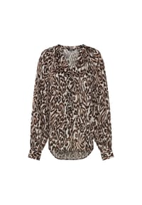olsen - Bluse mit Allover-Dessin und Tunikaausschnitt - Coffee Bean