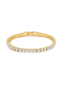 GLANZSTÜCKE MÜNCHEN - Damen Armband aus 925/- Sterling Silber in Gelbgold mit Zirkonia - gelbgold
