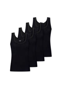 uncover by SCHIESSER - Unterhemd Cotton Lace - schwarz