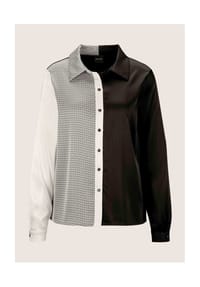 MADELEINE - Jerseybluse mit grafischem Muster-Mix - wollweiß / schwarz