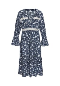 LASCANA - Sommerkleid Blossom, Stickerei, für Damen - NAVY-CREAM