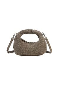 LES VISIONNAIRES Greta Micro weave - Greta Micro weave Handtasche Leder 20 cm - dimgrey