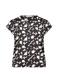 BETTY & CO - Blusenshirt mit Gummizug - Schwarz/Weiß