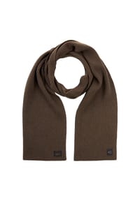 camel active - Strickschal aus reiner Lammwolle - Dunkelbraun