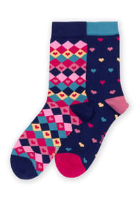 KITE - Damen Diamond Heart Socken Bio-Baumwolle - Regenbogen