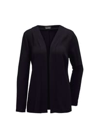 GOLDNER - Kurzgröße:  Schicke Crêpe-Longjacke - schwarz