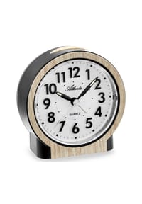 Atlanta by PARAGON - Quarzwecker ohne Ticken mit Licht, akustischem und optischem Wecksignal & Snooze Analog - 2173/30 (Buche/Schwarz) - Buche/Schwarz