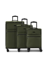 bugatti Valencia Soft - Valencia Soft 4 Rollen Kofferset 3-teilig mit Dehnfalte - black